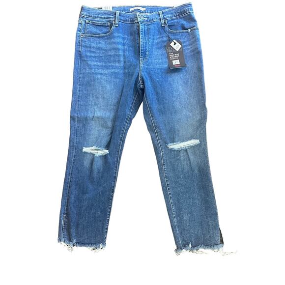 Levi's High Rise Straight Cropped Jeans - Soft - NEW- Size 34 - Picture 1 of 6